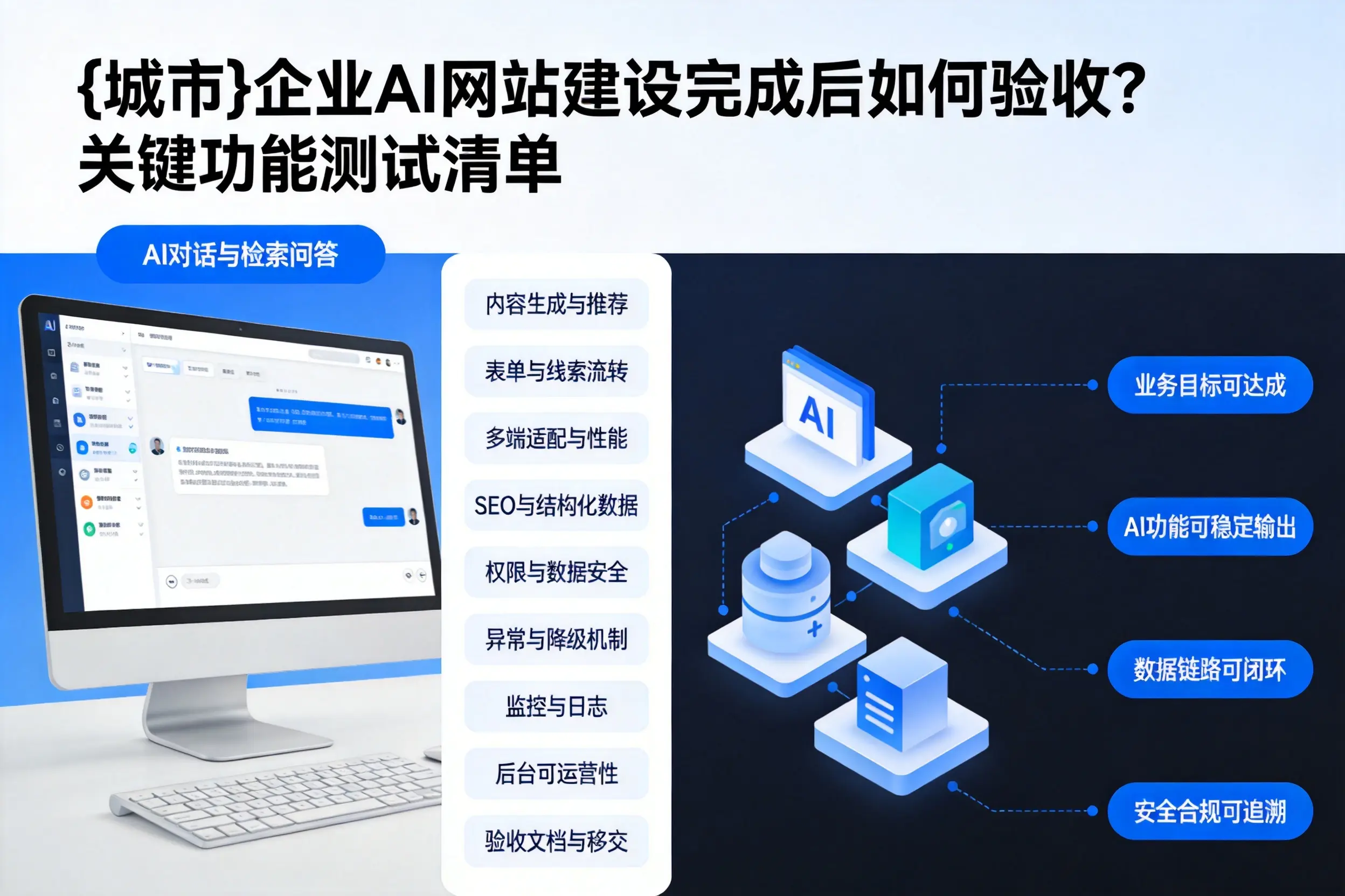 咸宁企业AI网站建设完成后如何验收？关键功能测试清单