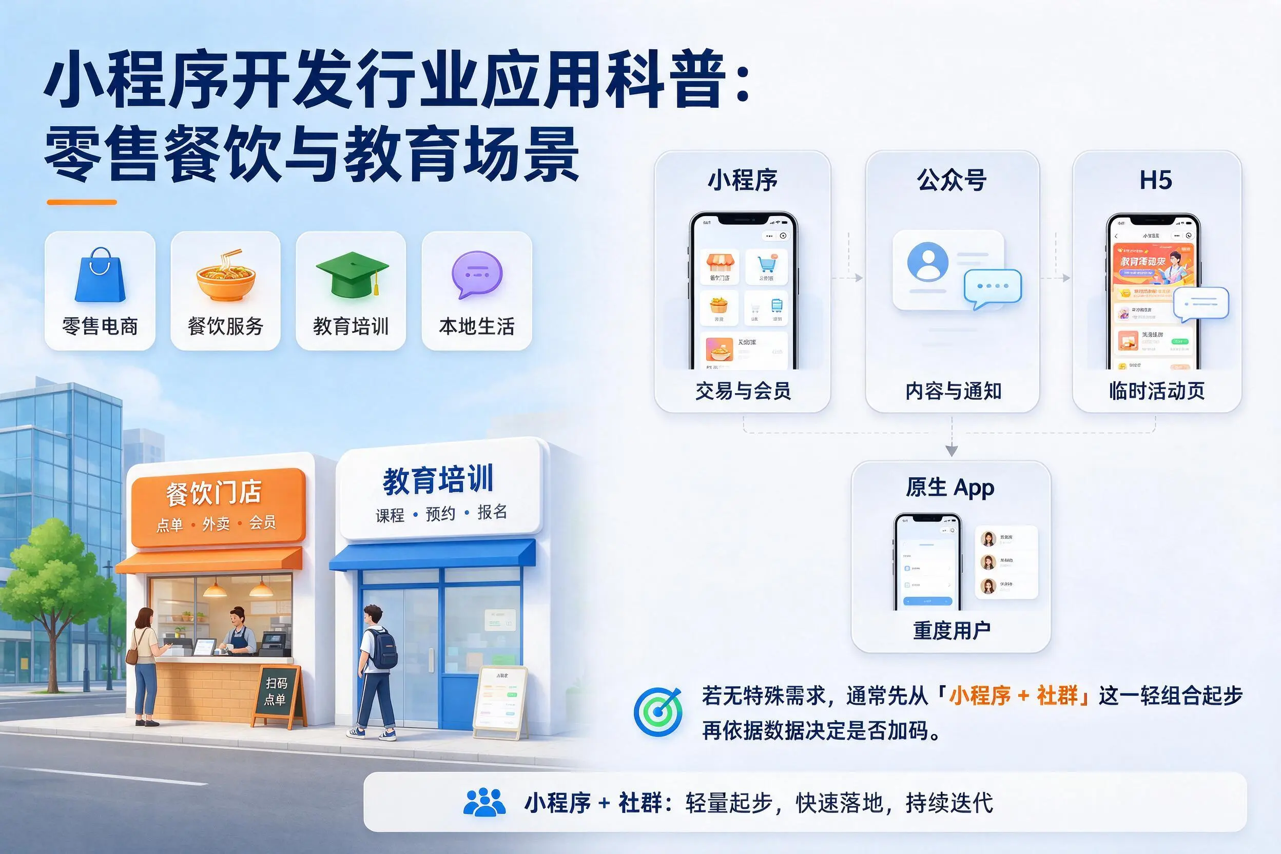 咸宁小程序开发行业应用科普:零售餐饮与教育场景